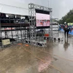 防災訓練にデジタルサイネージを活用した画像